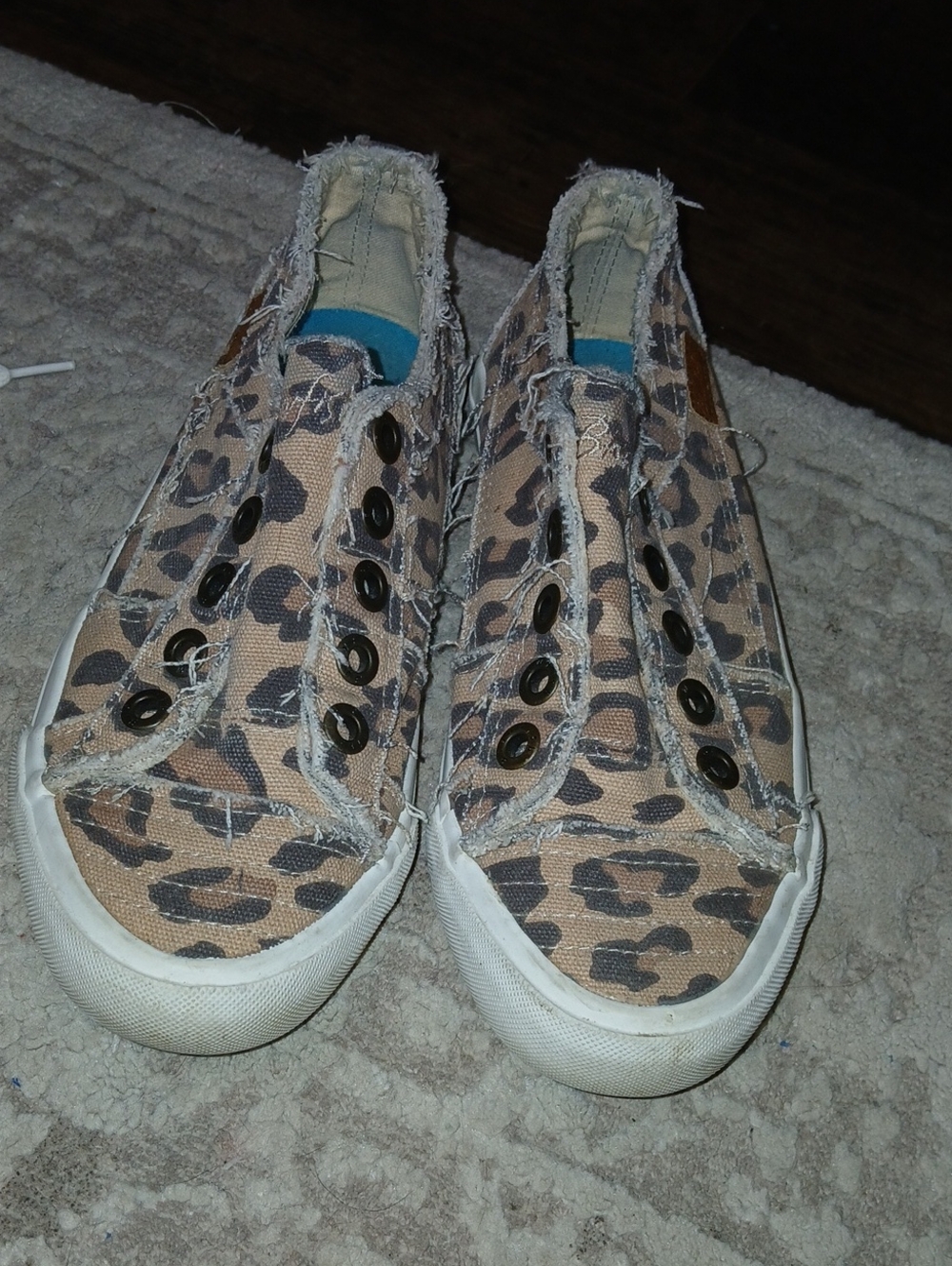 Leopard Print Slip-On Canvas Sneakers in Tan